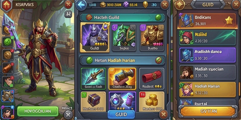 Screenshot 3 memperlihatkan fitur interaksi sosial antar pemain.